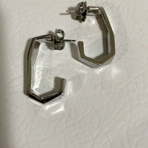 Silver earrings c shape with nice sized backs